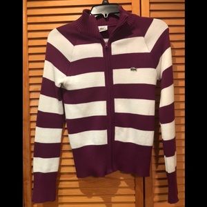 Lacoste Burgundy Cream Jacket Women Size 6